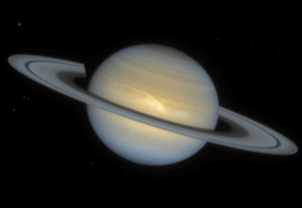Photograph of Saturn.