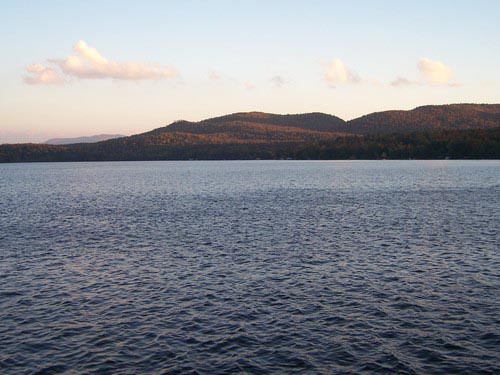 A view across Lake Titus towards Elephant's Head mountain, the scene of intense searching for David Sweat.