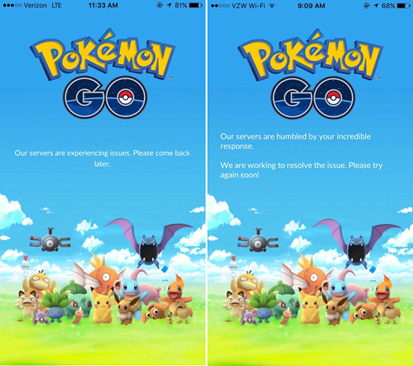 Is Pokemon Go down and how do players log back in?