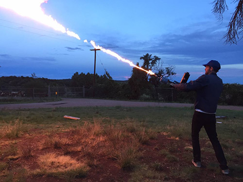 Using a flamethrower with U.S. Forest Service