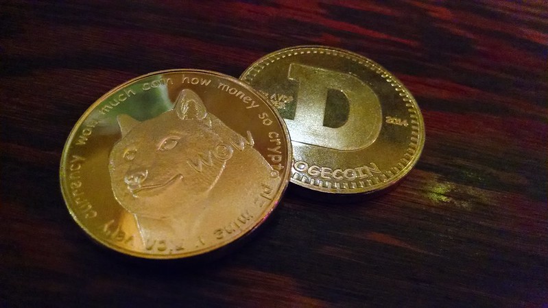 One dogecoin in an actual minted coin-shape