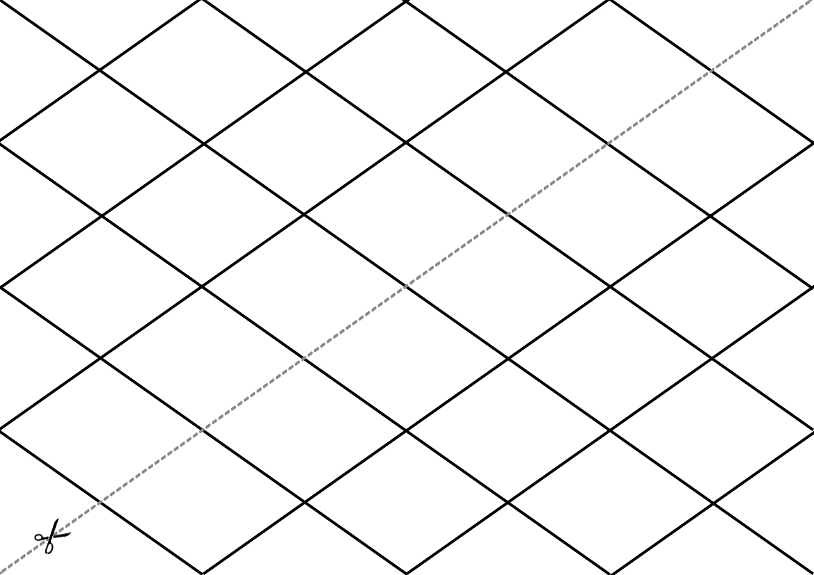 template with diamond-shaped pattern that can be used to create a game board