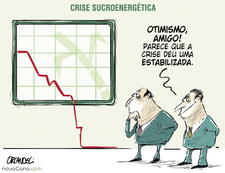 A cartoon drawing with two figures looking dismally at a graph with a red line dipping so low that it falls out of the frame of the graph onto the floor.